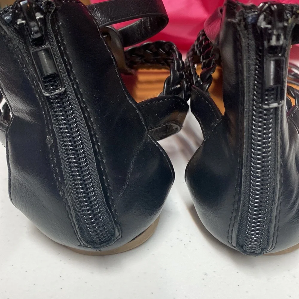 Black gladiator zip up sandal - Picture 6 of 7